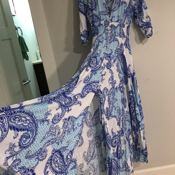 Boho Chic Indiana Paisley Maxi Dress 